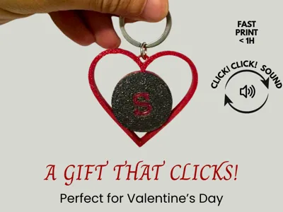 ASMR Heart Clicker Keychain - Valentine's Fidget