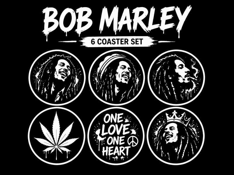 Bob Marley Coasters – 6 Coaster Set