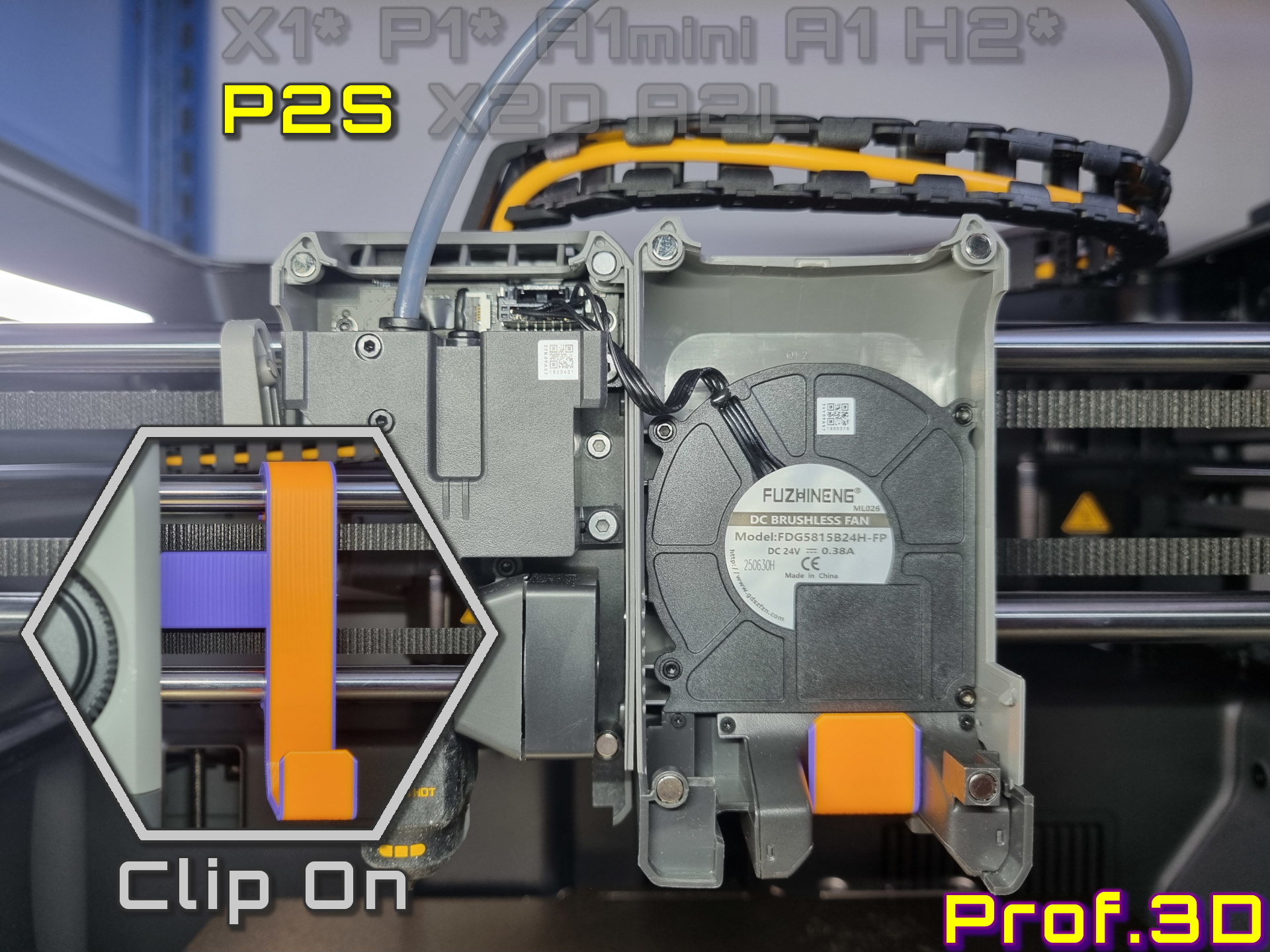 P2S Toolhead Front Cover Holder⧸ Works Like A Snap - Free 3D