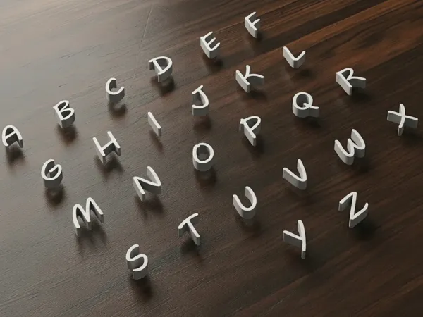 Alphabet style cartoon fin