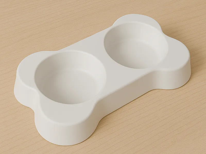 Bone-Shaped Pet Food Bowl | Dual Compartments