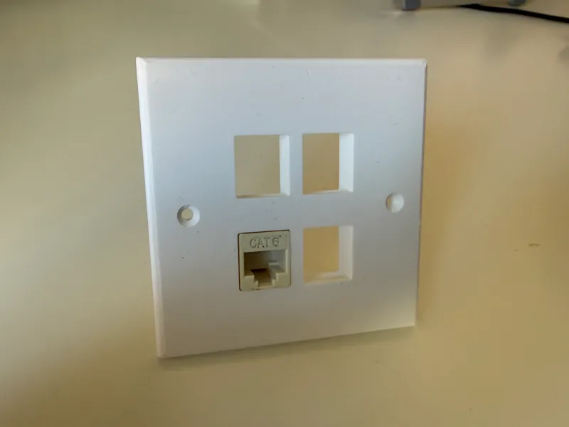Wall Plate for 4 Keystone - 60mm European Wall Box