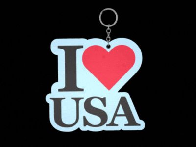 I Love  USA" Keychain – Patriotic and Stylish