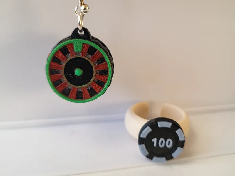 roulette wheel flashing earring 