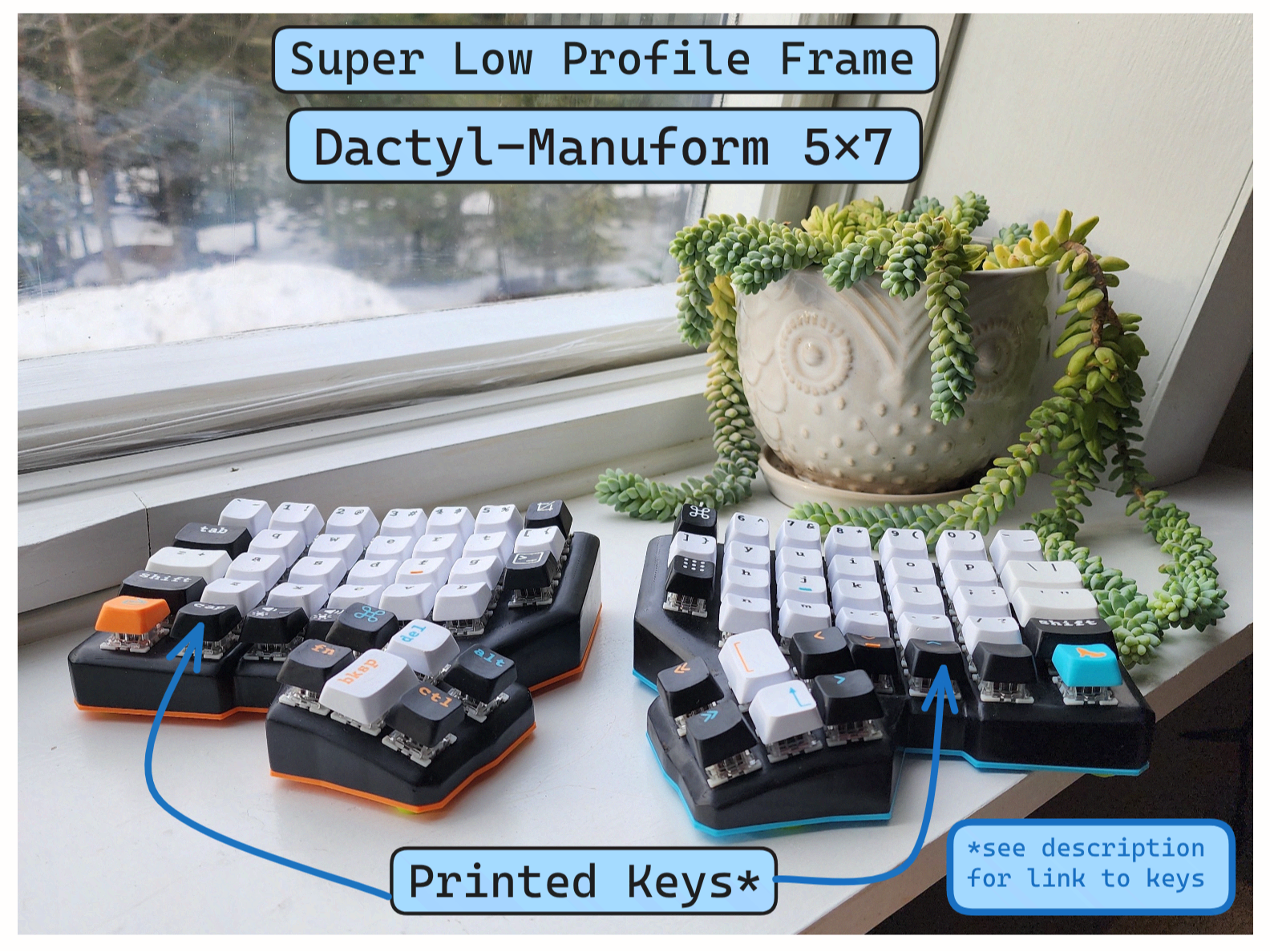 Low Profile Dactyl-Manuform Split Keyboard
