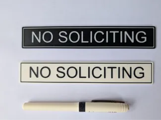 No soliciting sign