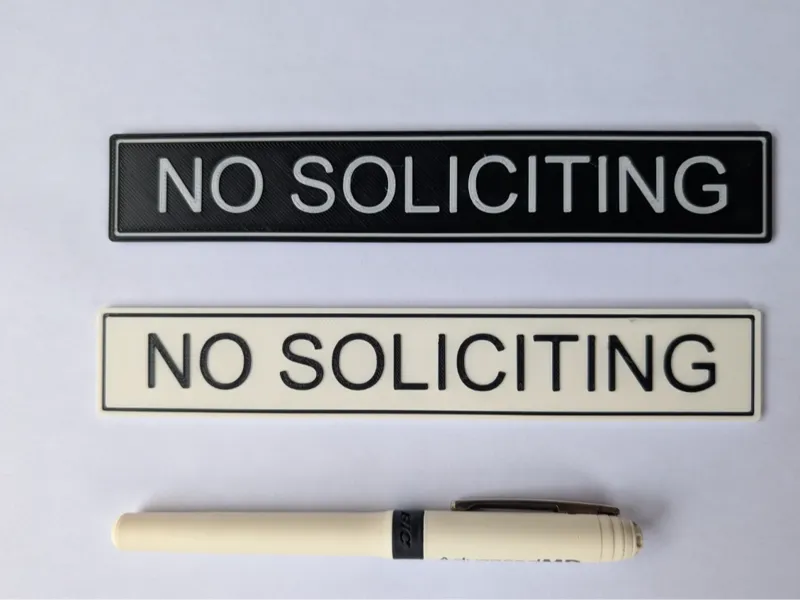 No soliciting sign