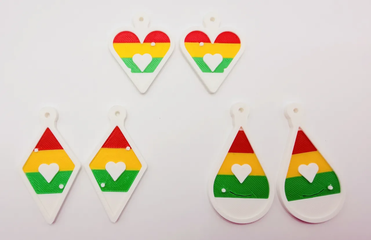 Rainbow Heart Earrings Set view 4