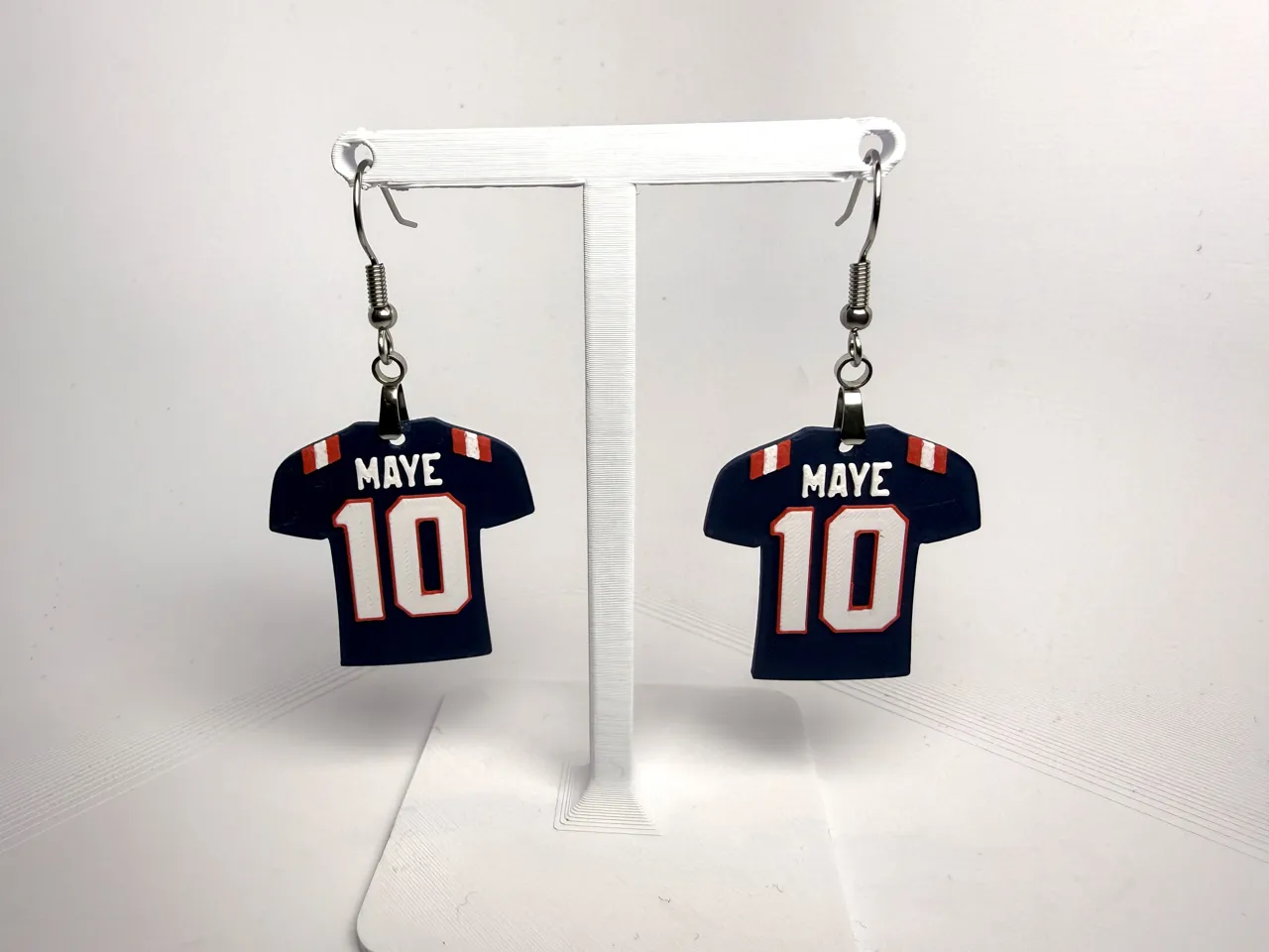 Drake Maye Jersey Earrings view 2
