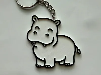 Cute Hippo Keychain