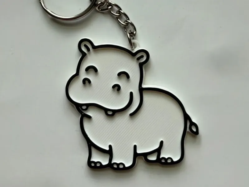 Cute Hippo Keychain