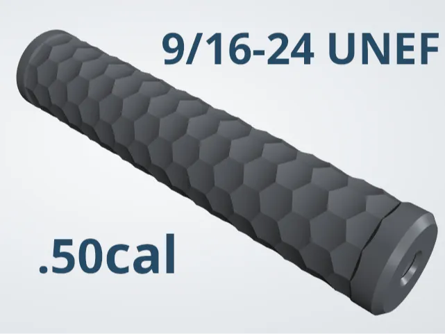 High Power Moderator Hexagon .50 (9/16-24 UNEF)