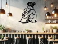 Décoration murale femme et chien enlacés — photo 2