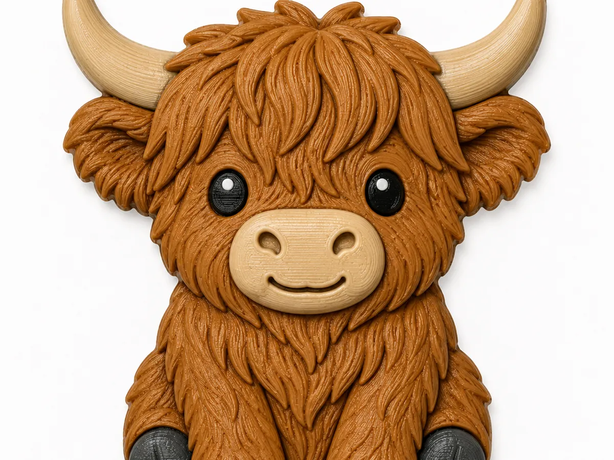 Cute Highland Cow magnet - Free 3D Print Model - MakerWorld