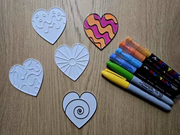 Pack cœurs à colorier Fête des Mères / Saint-Valentin