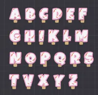 Ice-Cream Letters 4mm hole