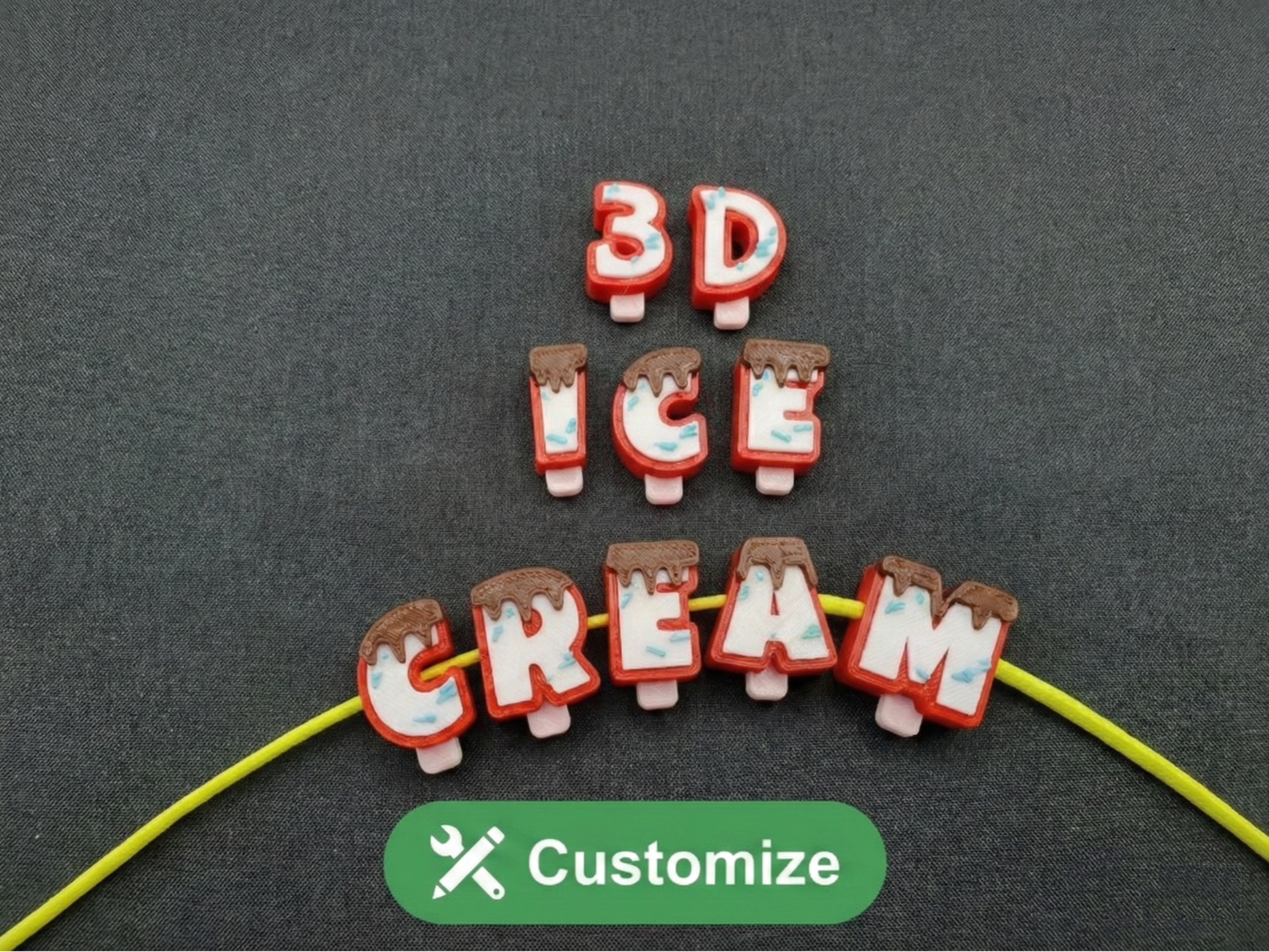 Ice Cream Popsicle Letter Beads