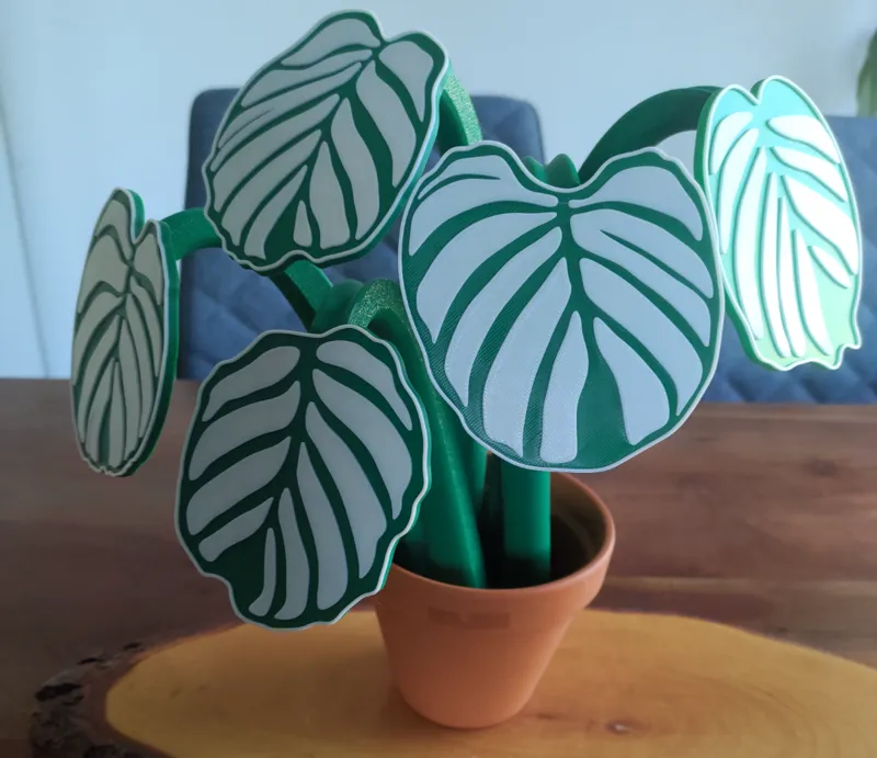 Coaster plant with Calathea Orbifolia design
