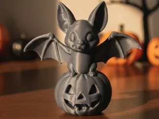 Chauve-souris sur citrouille d’Halloween