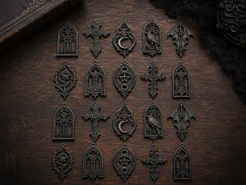 Letrero o emblema decorativo: Raccolta Orecchini Gotici 0003 — referencia de MakerWorld