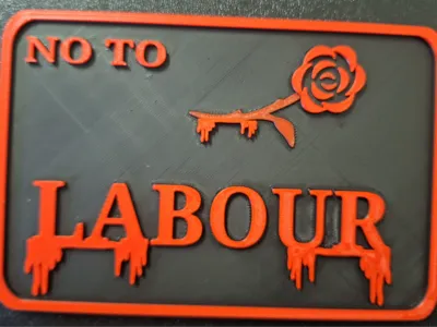 No To Labour window sign