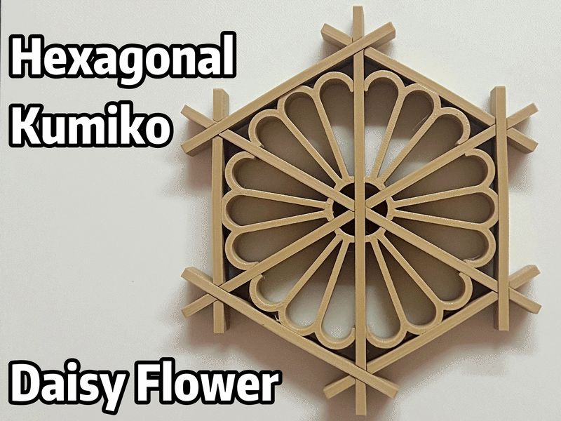 Hexagonal Kumiko - Daisy Flower