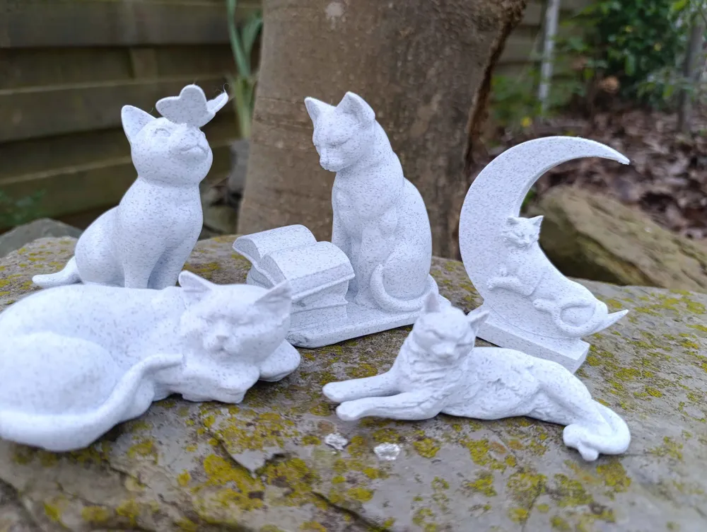 Cat With Butterfly Statue - Free 3D Print Model - MakerWorld
