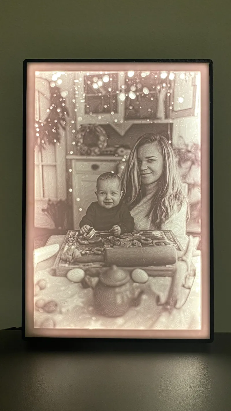Lithophane slim frame for Photo 240x160x4mm
