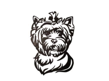 Yorkshire Terrier Contorno Geométrico 3D Line Art