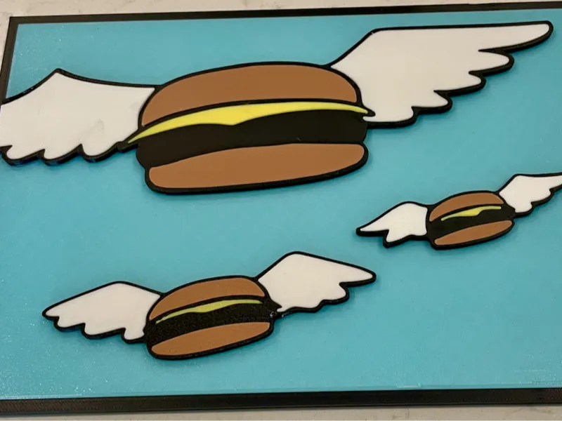 Bob's Burgers Flying Burger picture in frame