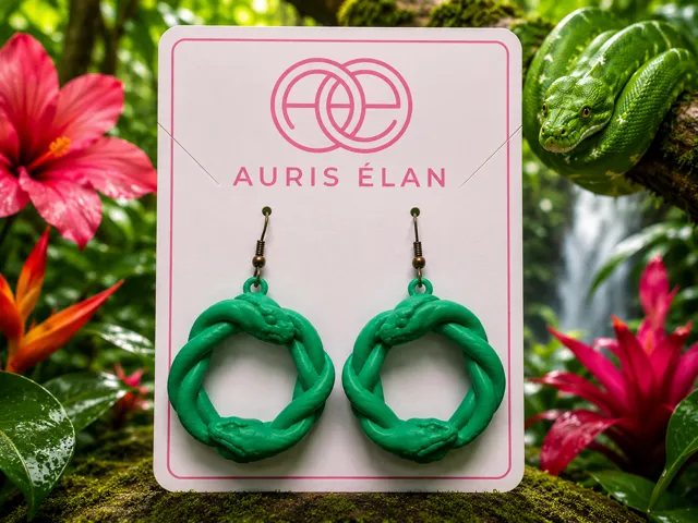 Jade Viper Snake Earrings