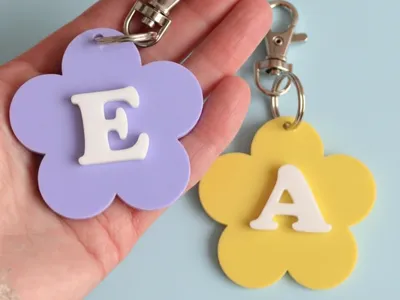 Customizable Flower Keychain