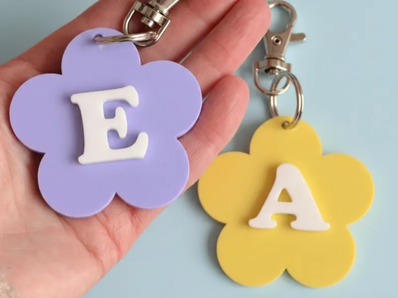 Customizable Flower Keychain