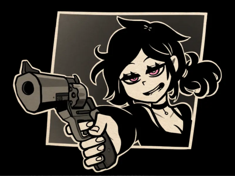 Ashley with gun - The Coffin of Andy and Leyley