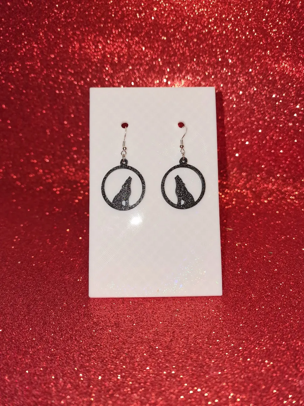 Wolf earrings view 2