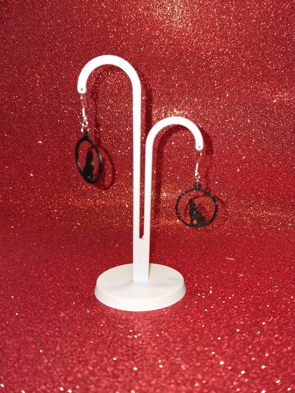 Wolf earrings view 3