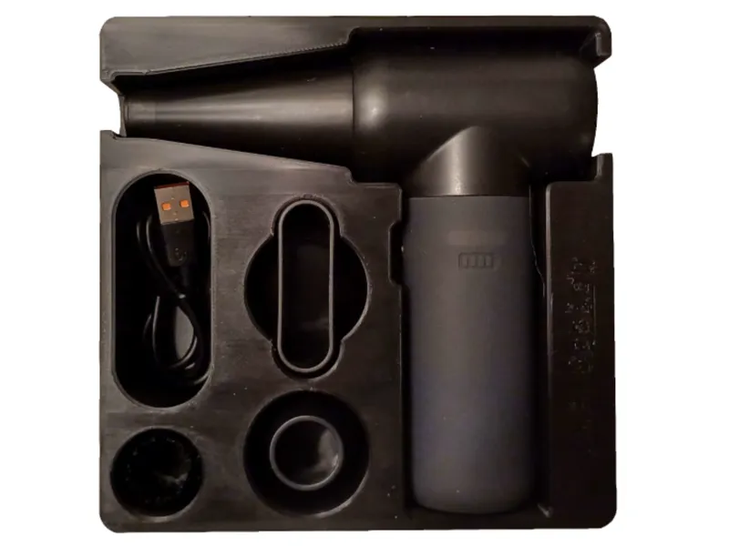 Electric air-duster storage tray