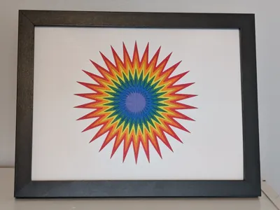 Rainbow Starburst Layered Wall Art - 6x8 - No AMS