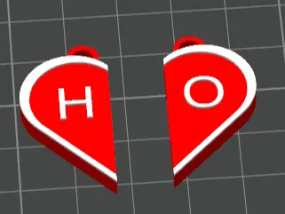 Magnetic Split Heart Keychain- With Initials!