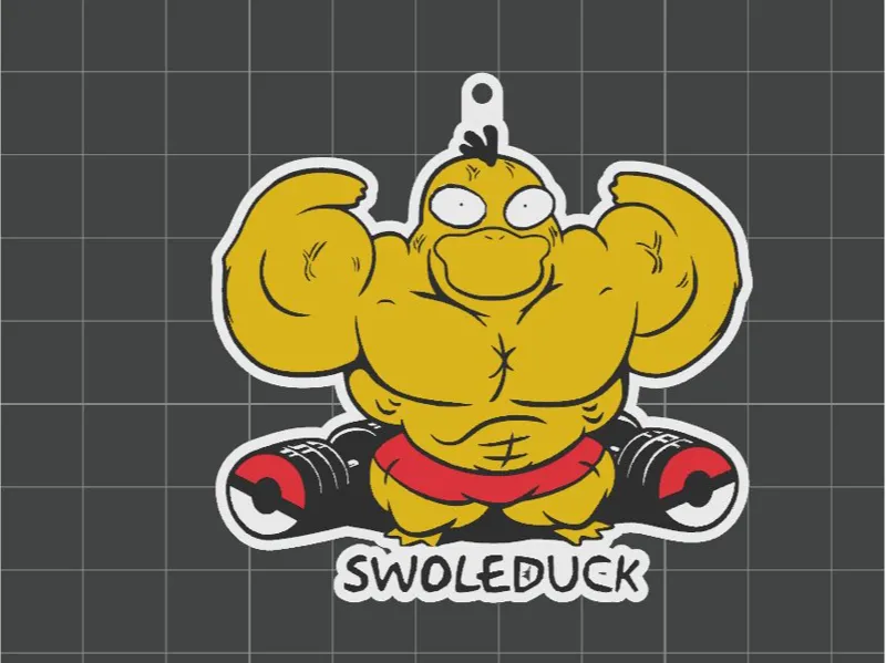 Psyduck aka Swoleduck Keychain