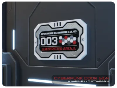 Cyberpunk Styled Door Sign - Customisable