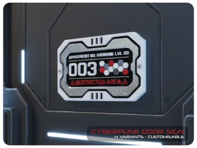 Cyberpunk Styled Door Sign - Customisable