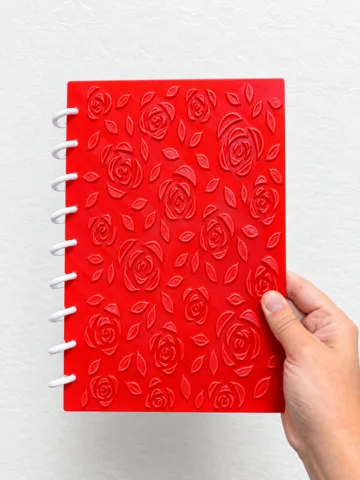 Tapa o cubierta: Rose Embossed Notebook | Textured Floral Cover — vista de referencia 2