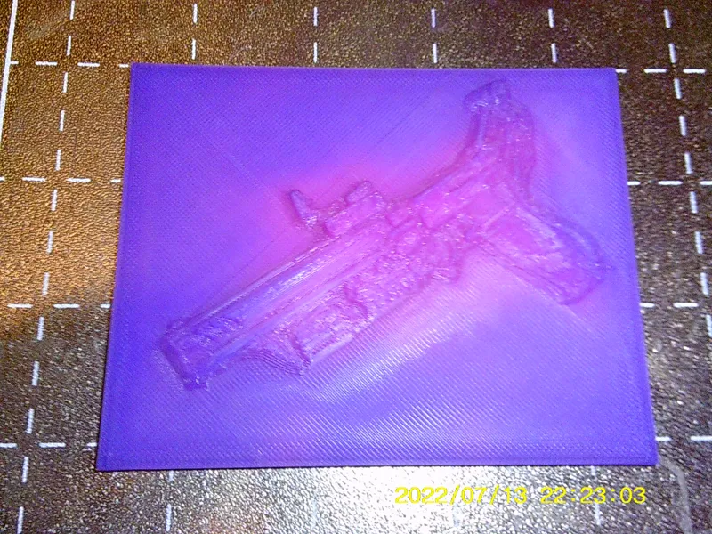 modern luger 9 relief sculpture
