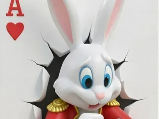 Alice in wounder land white rabbit card 