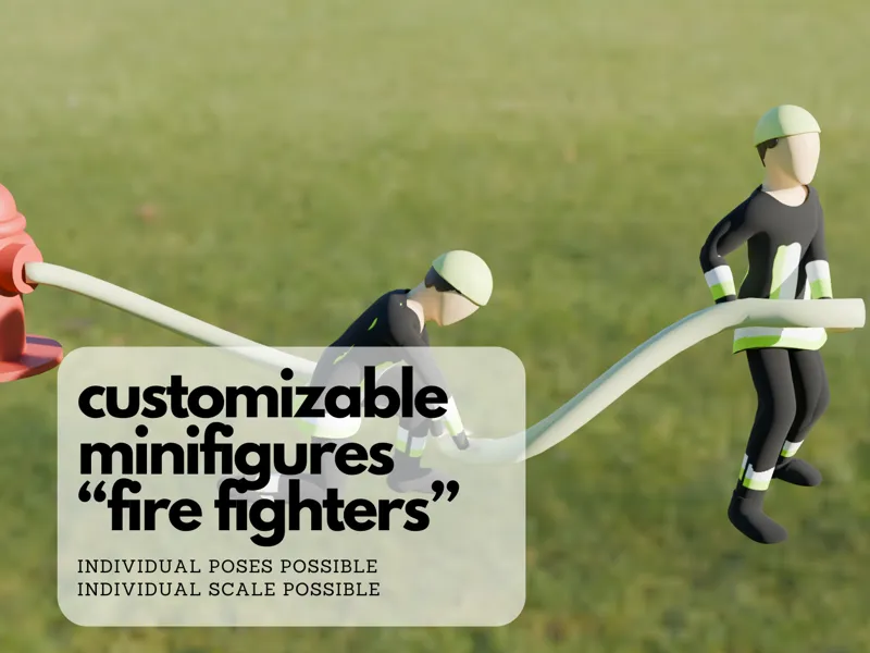 H0 Scale Minifigures "fire fighters"