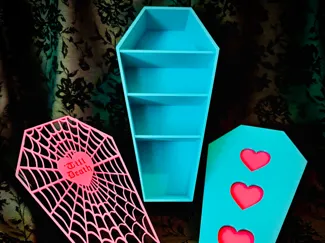 Lovers Coffin Storage Box with Shelves