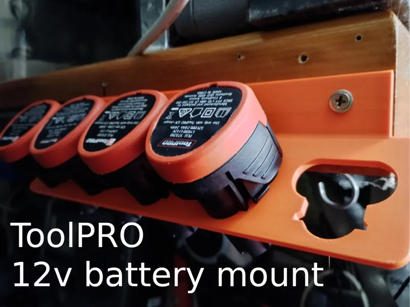 ToolPRO 12v 2Ah battery shelf mount