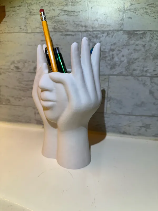 Vase visage porte-crayons