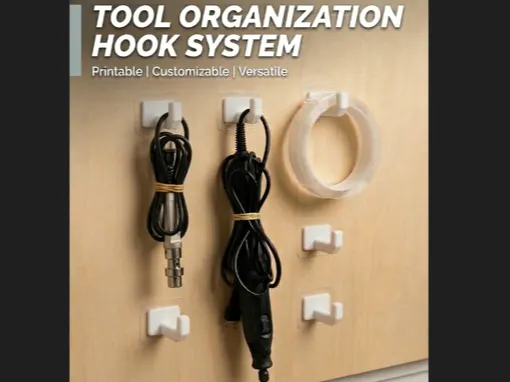 Adhesive Hook for Tool Organization